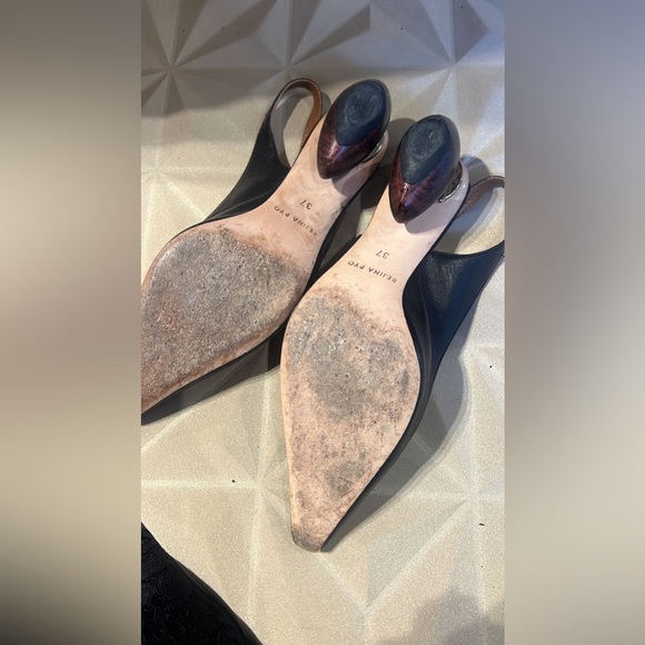 Rejina Pyo Black Slingback Heels size 37 - Picture 6 of 7